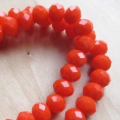 Streng facet rondellen imitatie jade helderrood 