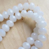 Streng facet rondellen imitatie jade wit 