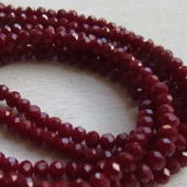 Facet rondellen imitatie jade donkerrood