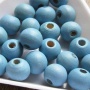 Houten kraal misty blue 8 mm