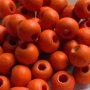 Houten kraal 6 mm orangered