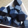 Hexagon houten kraal blauw