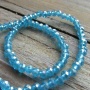 Streng facet rondellen transparant aqua ABglans