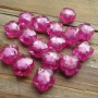Kunststof kraal bloem pink bead-in-bead