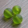 Matte groene glaskraal rond 10mm