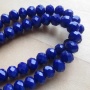 Streng facet rondellen imitatie jade donkerblauw
